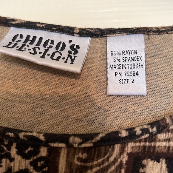 Chico’s brown and tan top - Picture 3 of 7